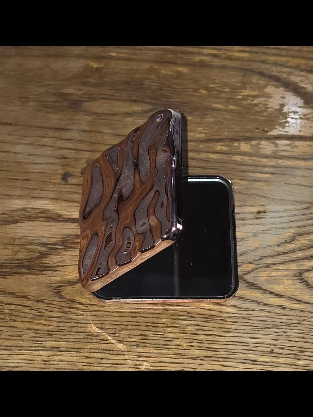 Electroplated Foldable Compact Mirror in Rose Gold/Pink BNIB